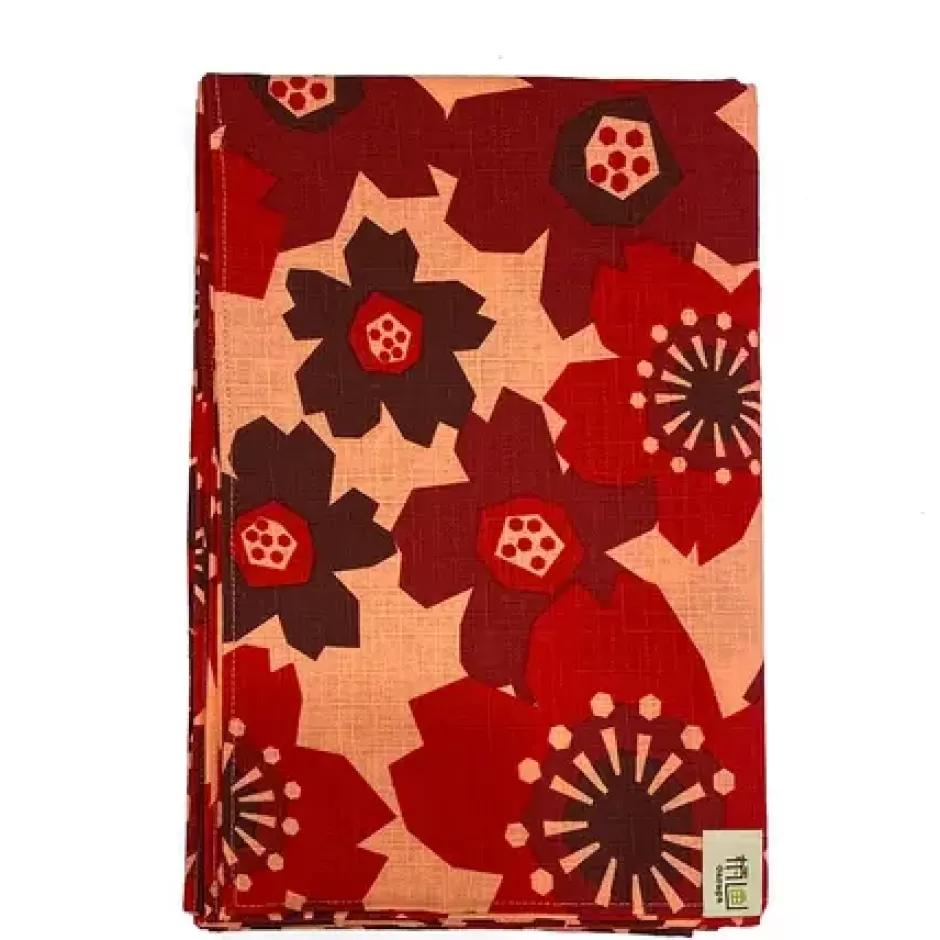 Furoshiki & Tenugui^MIYA Company Furoshiki Pattern Flowers Red 42" Sq.