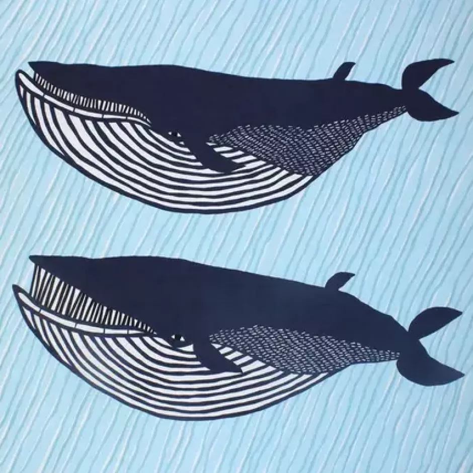 Furoshiki & Tenugui^MIYA Company Furoshiki Whales 41" Sq.