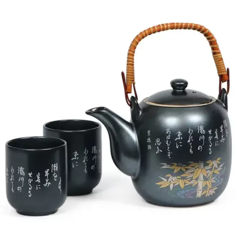 Tea Sets - Ceramic^MIYA Company Gold Bamboo Kintake Tea Set