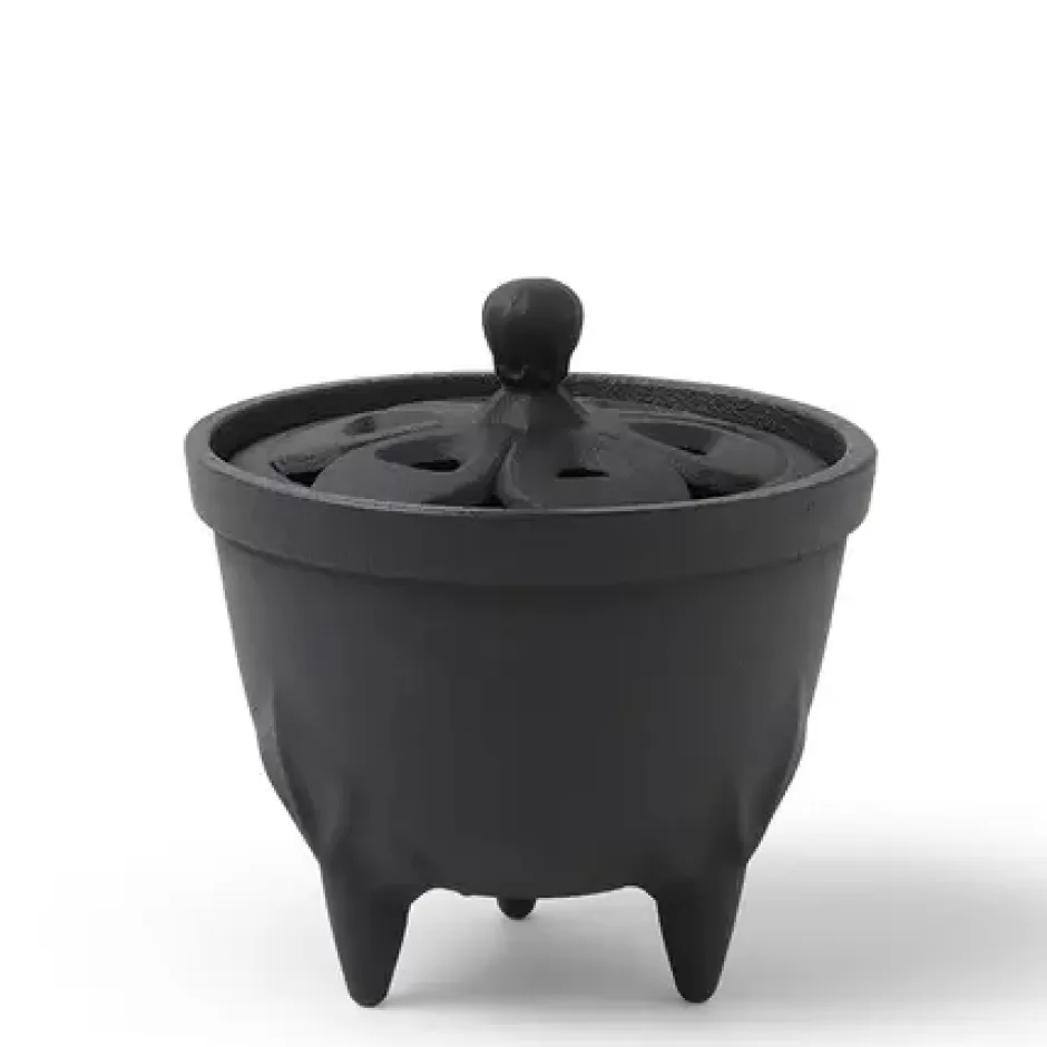 Incense^MIYA Company Incense Holder Cast Iron Black Flower Petal