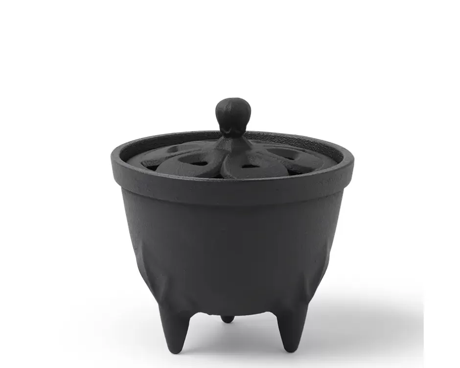 Incense^MIYA Company Incense Holder Cast Iron Black Flower Petal