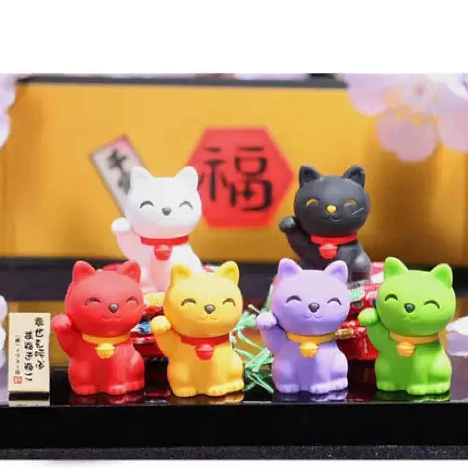 Figurines^MIYA Company Iwako Fortune Cat Erasers