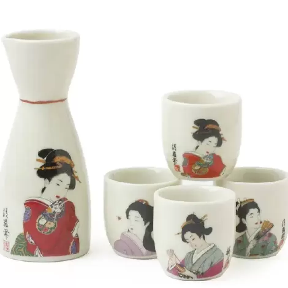 Sake Sets^MIYA Company Kimono Ladies Sake Set