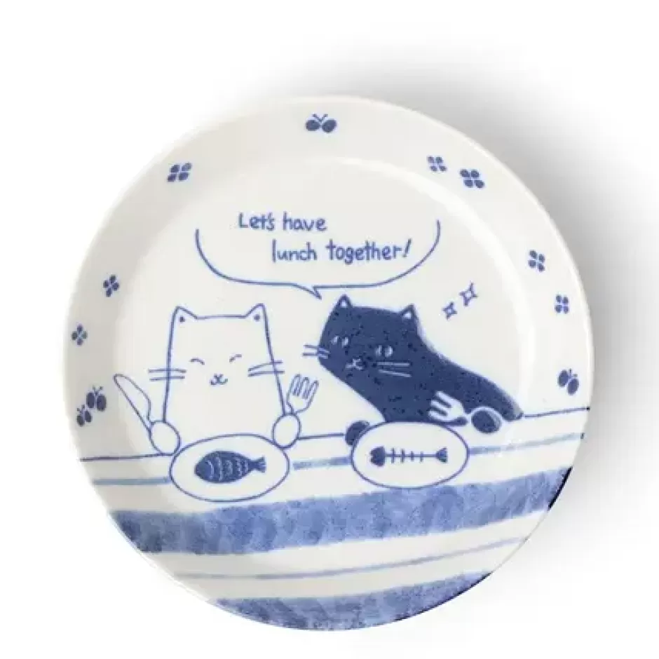 Plates^MIYA Company Lunch Date Cats 5-1/2" Plate