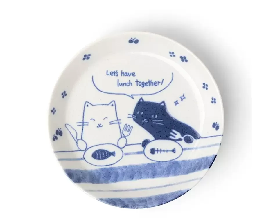 Plates^MIYA Company Lunch Date Cats 5-1/2" Plate