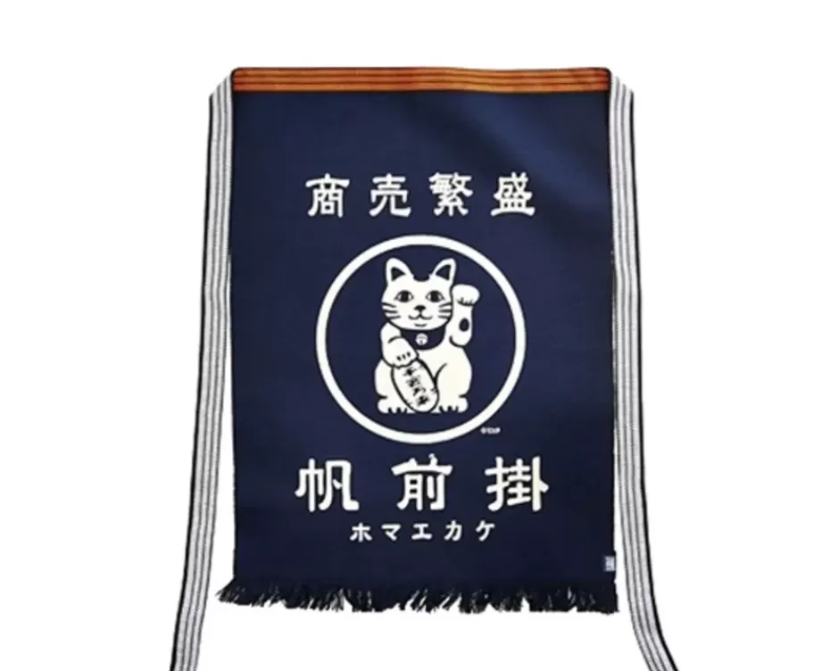 Textile^MIYA Company Maekake Canvas Apron - Fortune Cat