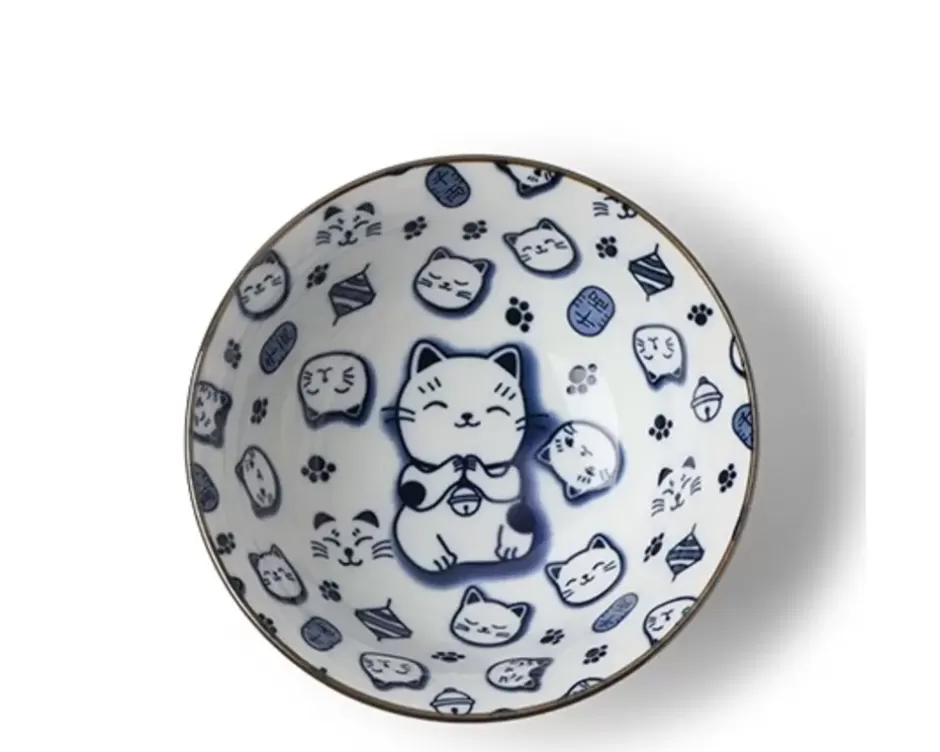 Bowls^MIYA Company Maneki Neko Blue 5.75" Bowl