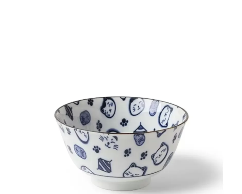 Tableware^MIYA Company Maneki Neko Blue 5" Bowl