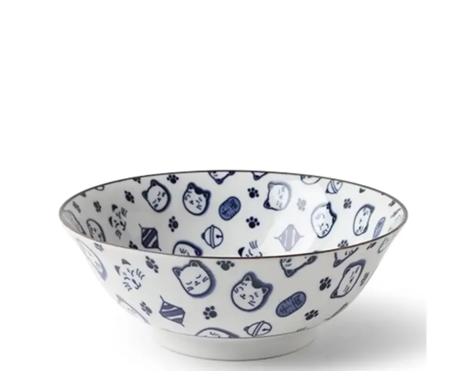 Bowls^MIYA Company Maneki Neko Blue 7.75" Bowl