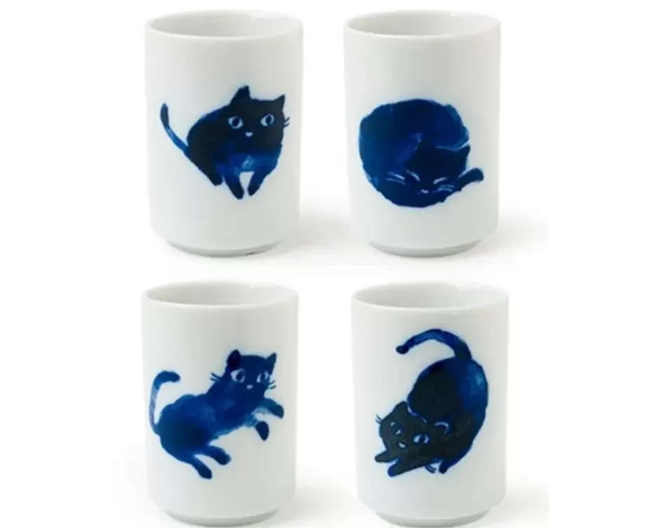 Cats^MIYA Company Midnight Blue Cat Cup Set