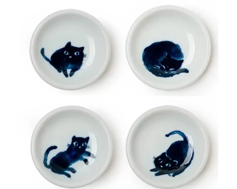 Cats^MIYA Company Midnight Blue Cat Dish Set