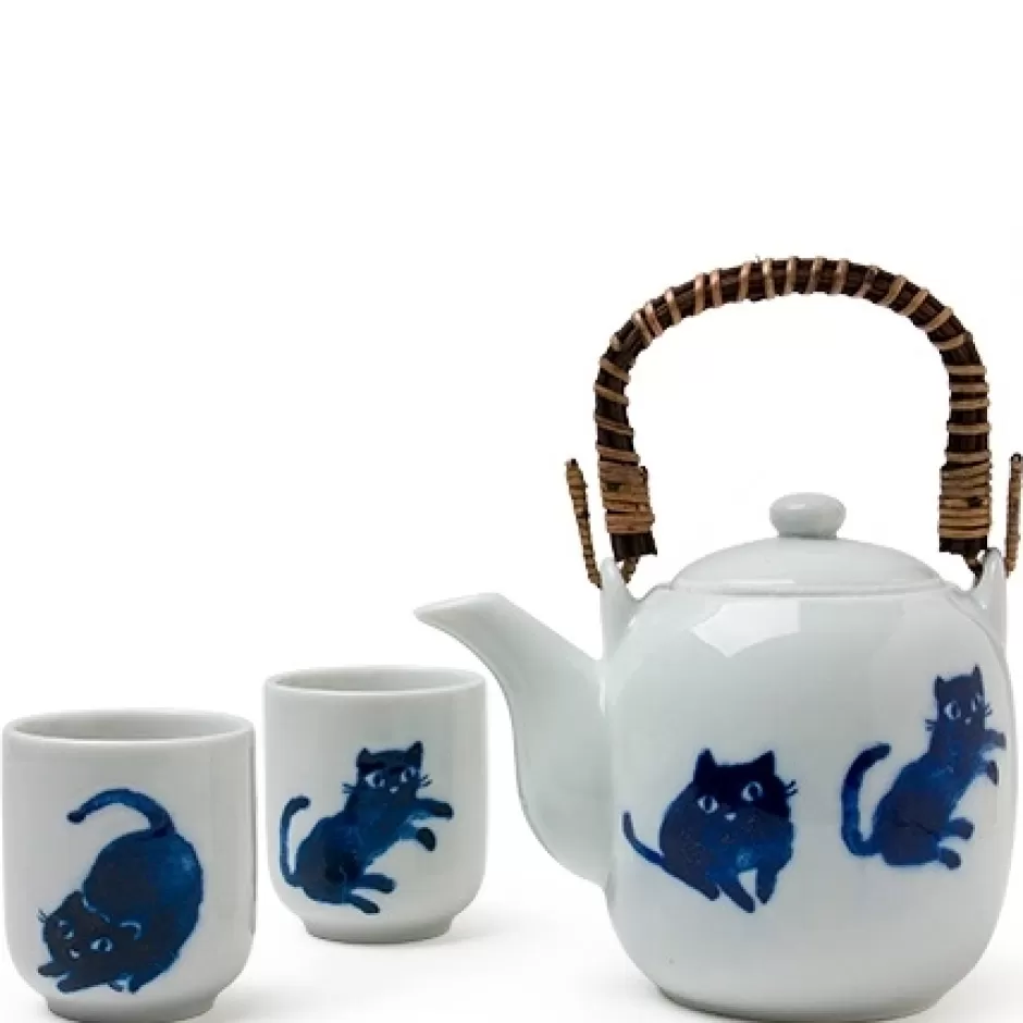 Cats^MIYA Company Midnight Blue Cat Tea Set