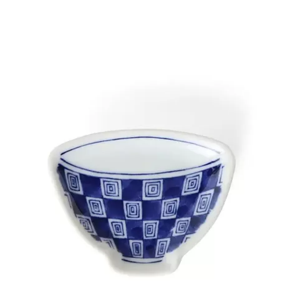 Sauce Dishes^MIYA Company Mini Plate 3.75" Blue & White Teacup Check