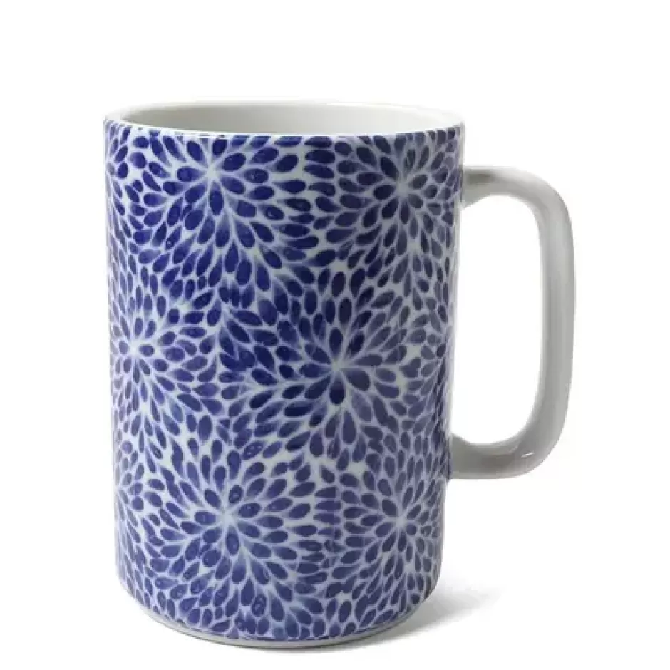 Mugs^MIYA Company Mug Blue & White Mums 16 Oz.