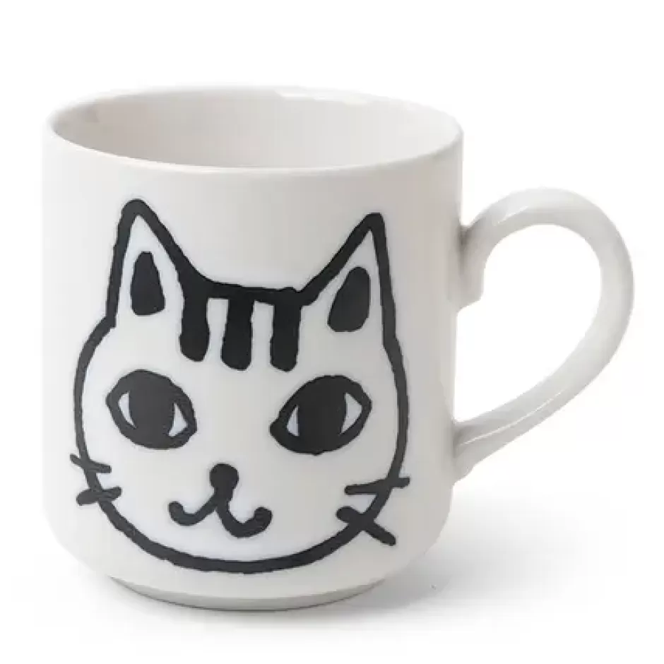 Cats^MIYA Company Mug Cat Face Sketch