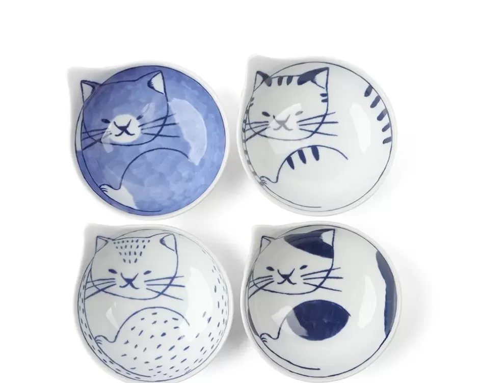 Bowls^MIYA Company Nekotori Cat Bowl 3.75" Set/4