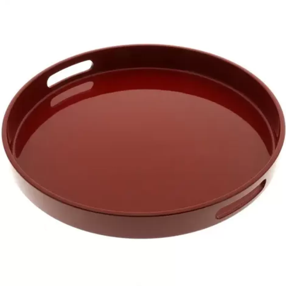 Trays^MIYA Company Red Lacquer Tray Round 13-1/2"