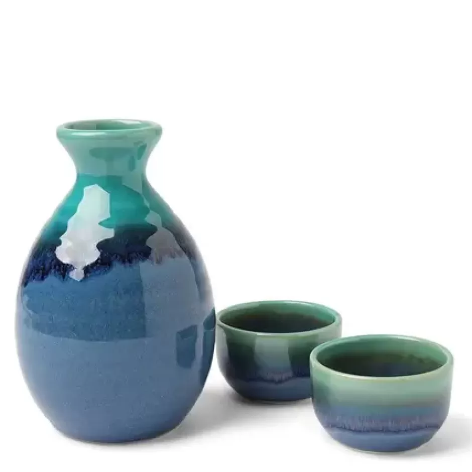 Sake Sets^MIYA Company Sake Set Jade Ocean Blue