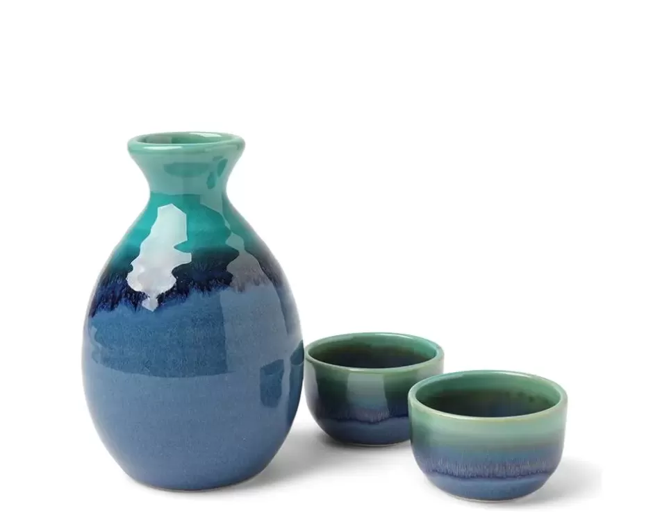 Sake Sets^MIYA Company Sake Set Jade Ocean Blue