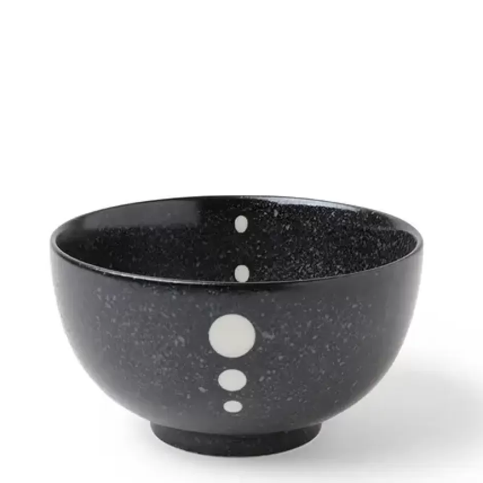 Medium Bowls^MIYA Company Satin Black White Dots 5-1/8" Bowl