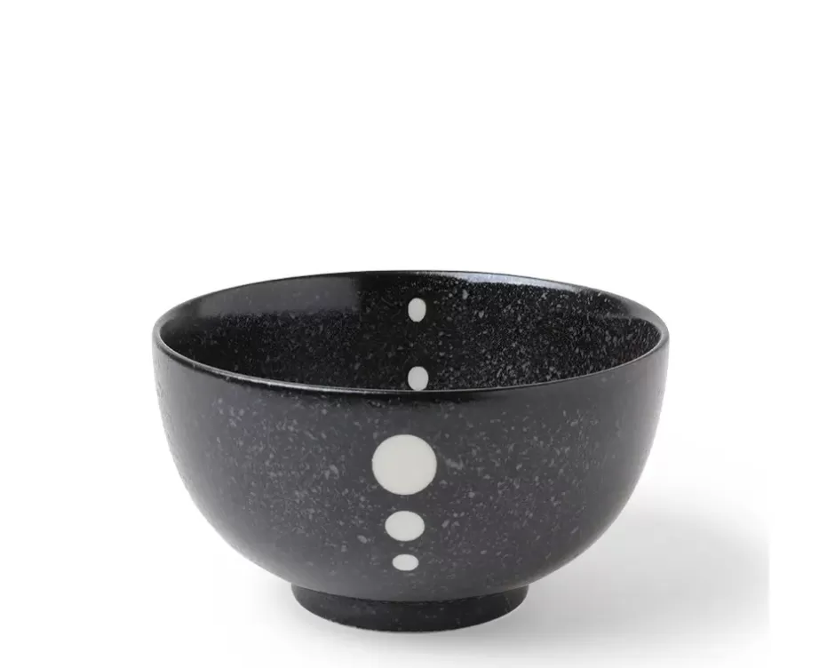 Medium Bowls^MIYA Company Satin Black White Dots 5-1/8" Bowl