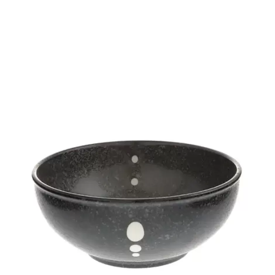 Medium Bowls^MIYA Company Satin Black White Dots 6-1/4" Bowl