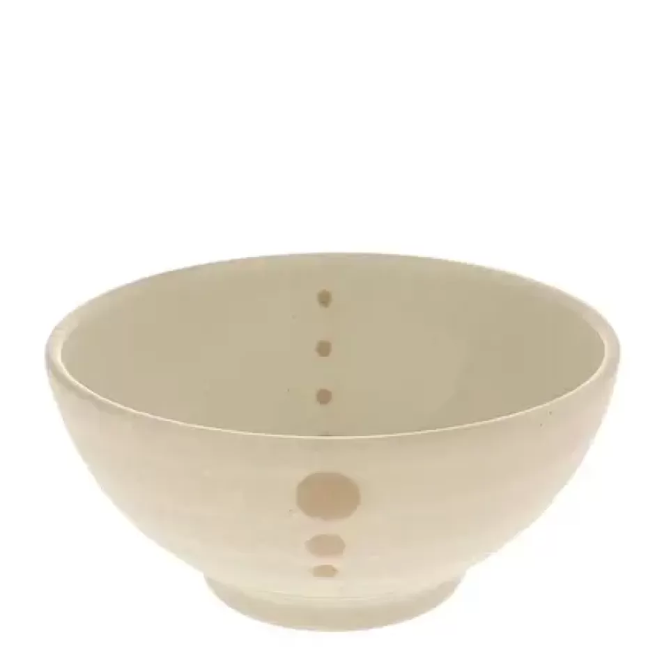 Medium Bowls^MIYA Company Satin White Dots 7-1/4" Bowl