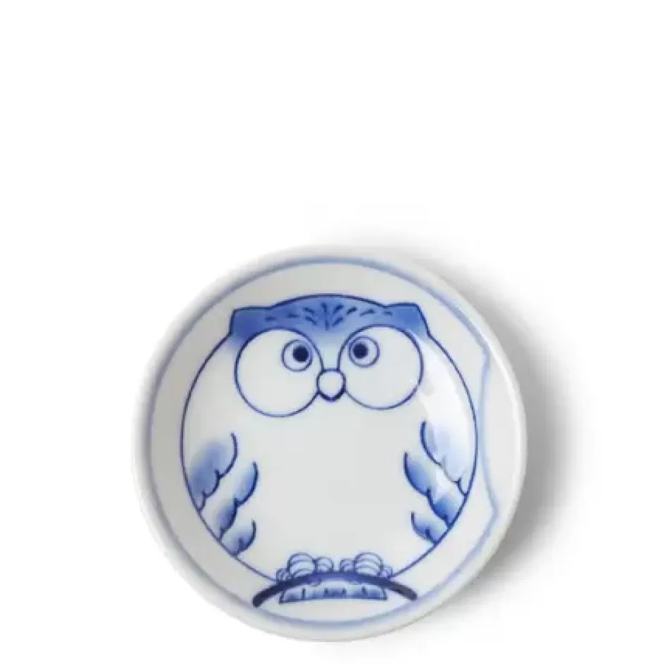 Other^MIYA Company Sauce Dish 3-1/2" Owl Blue