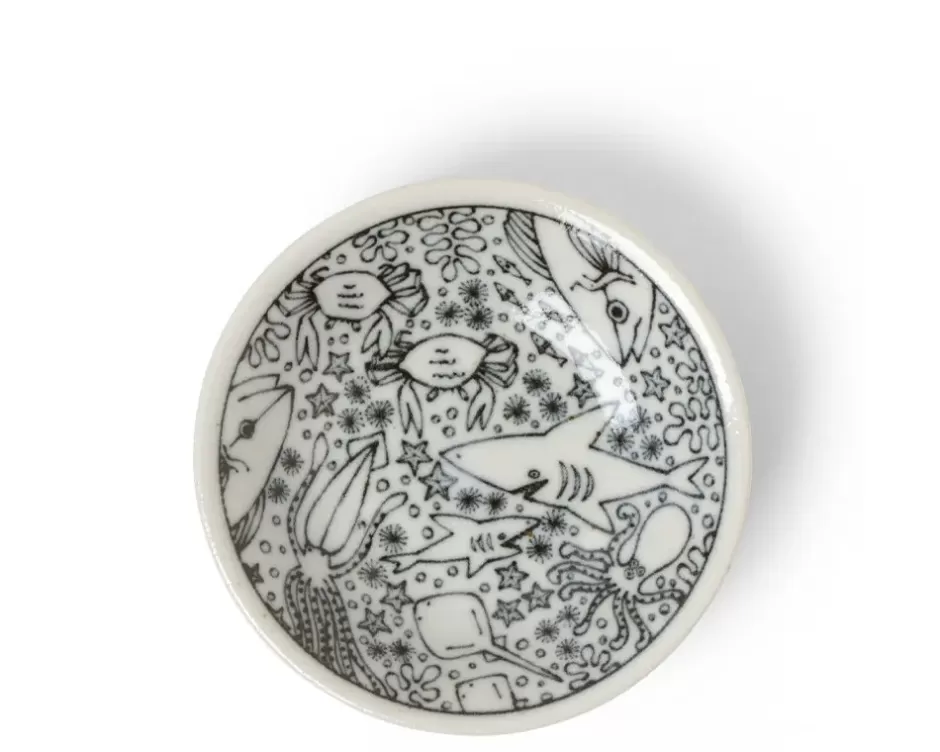 Other^MIYA Company Sauce Dish 4" Happy Sea Creatures