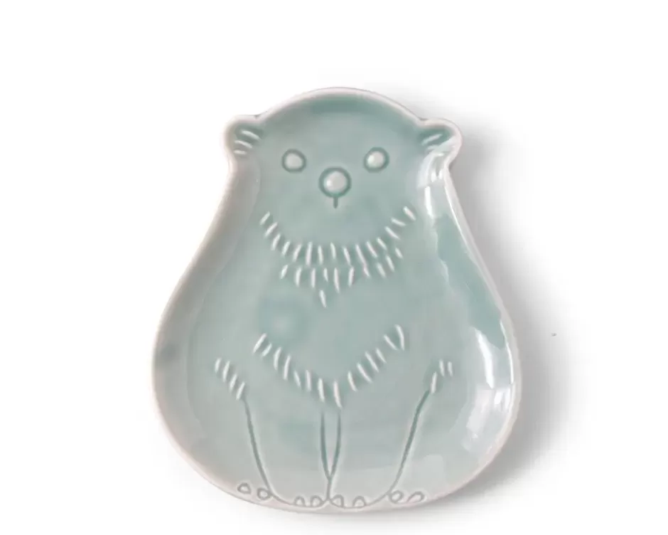 Other^MIYA Company Sauce Dish Bear Teal