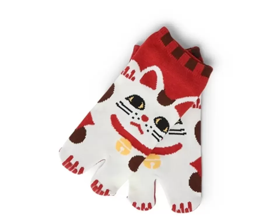 Other^MIYA Company Tabi Socks - Maneki Neko Red