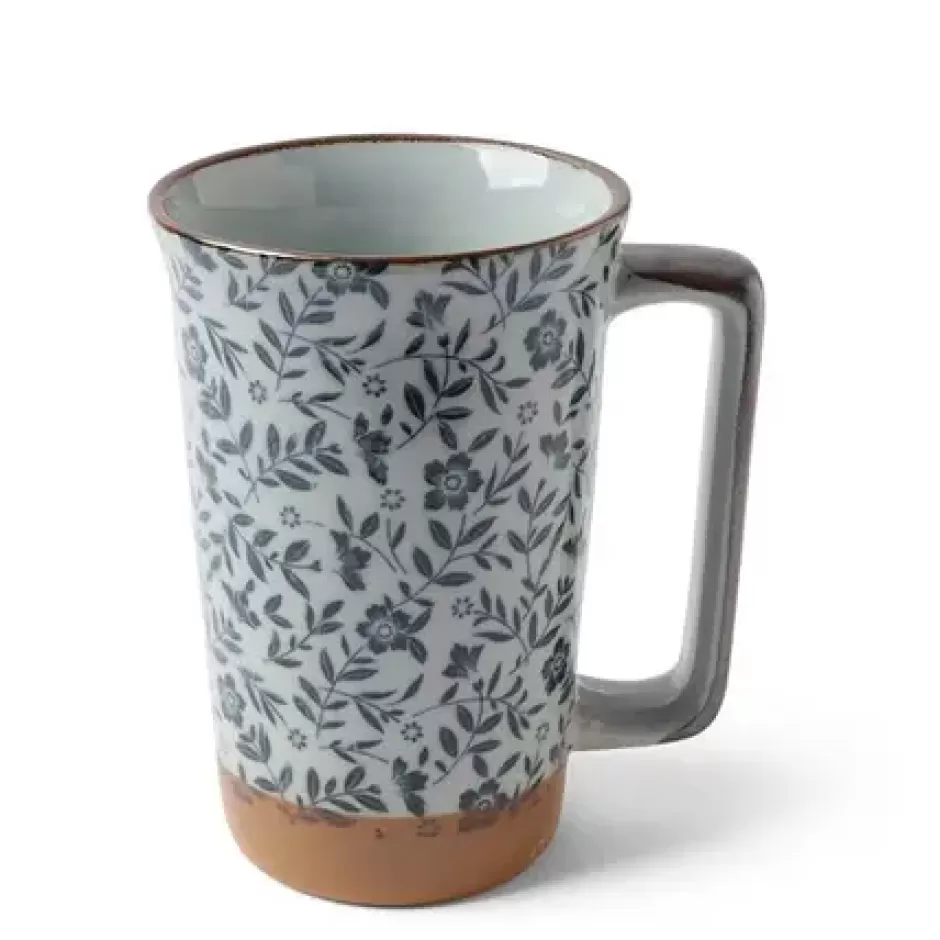 Mugs^MIYA Company Tall Mug Blue Floral 12 Oz.