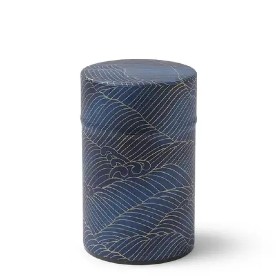 Teaware Accessories^MIYA Company Tea Canister Indigo Gold Waves