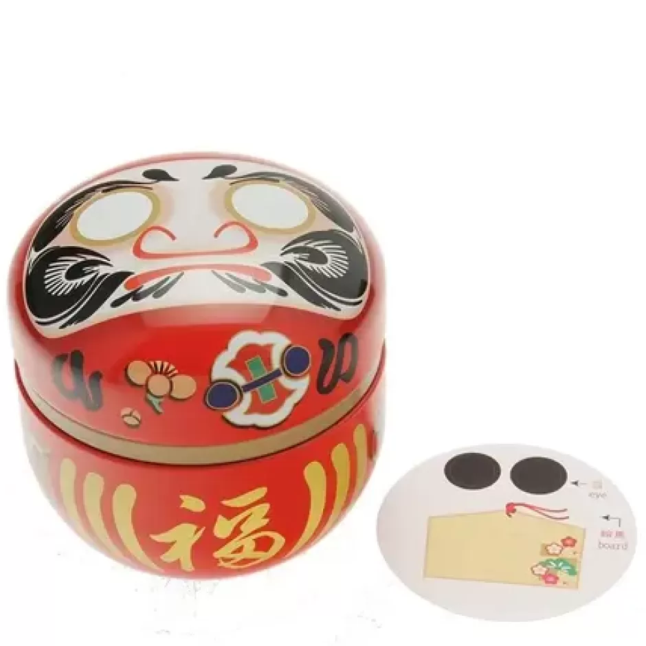 Tableware^MIYA Company Tea Canister Red Daruma "Wishes"