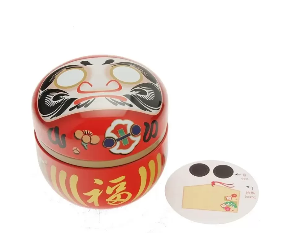 Tableware^MIYA Company Tea Canister Red Daruma "Wishes"