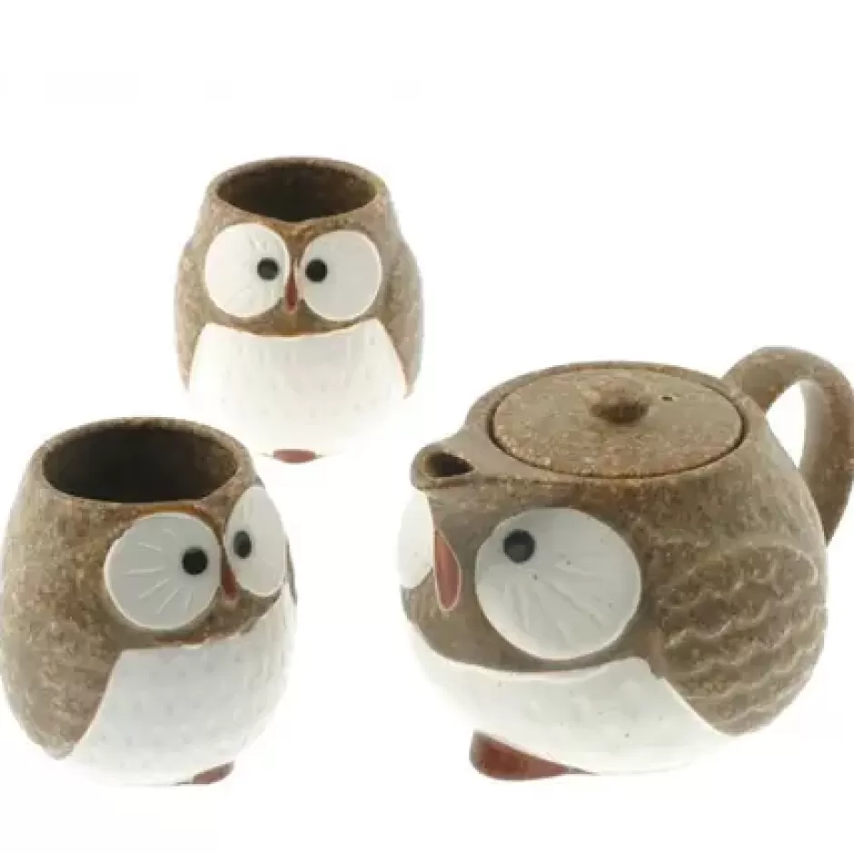 Teaware^MIYA Company Tea Set Owl Brown