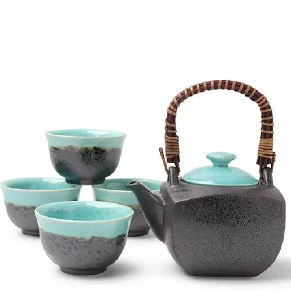 Tea Sets - Ceramic^MIYA Company Tea Set Turquoise Sky Square