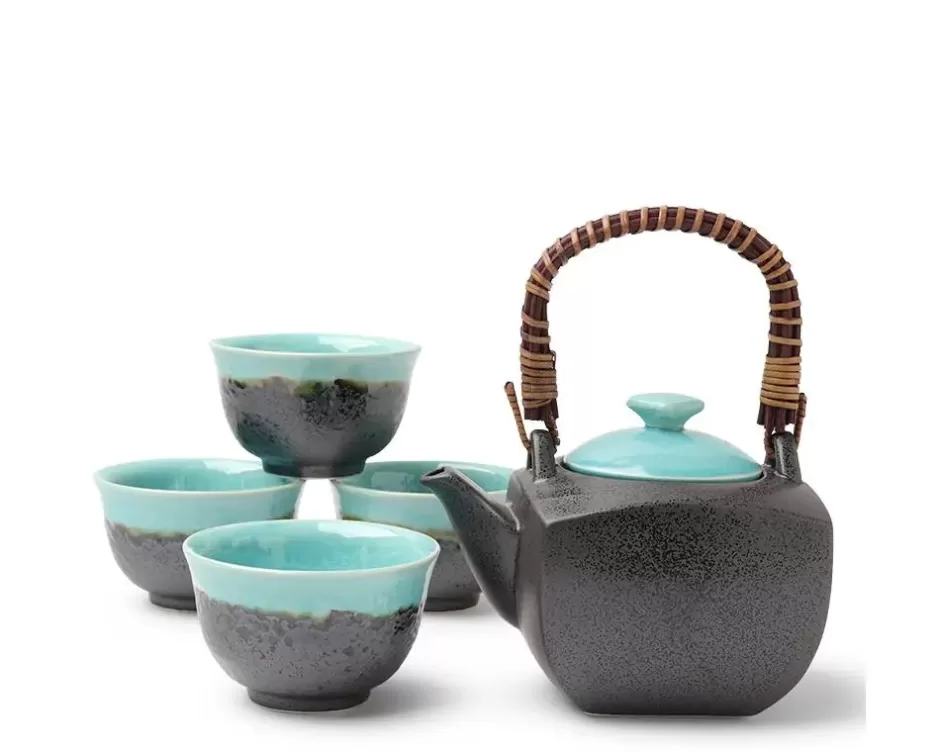 Tea Sets - Ceramic^MIYA Company Tea Set Turquoise Sky Square