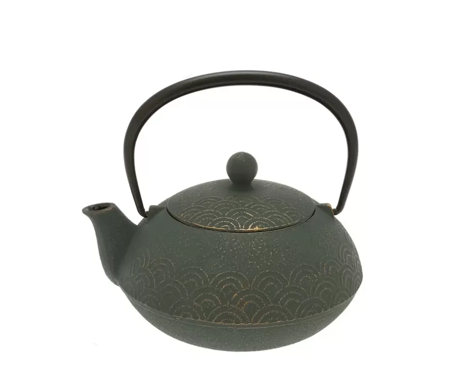 Teapots - Cast Iron^MIYA Company Teapot Cast Iron Bronze Waves