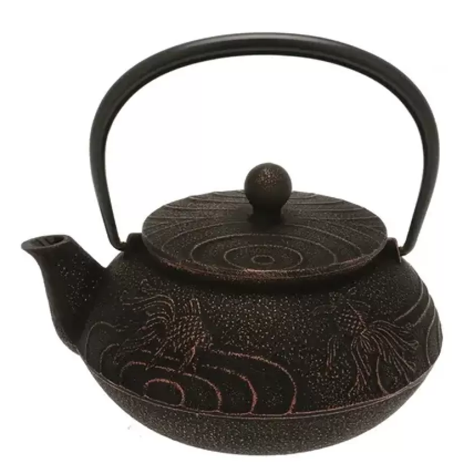 Teapots - Cast Iron^MIYA Company Teapot Cast Iron Copper Black Goldfish