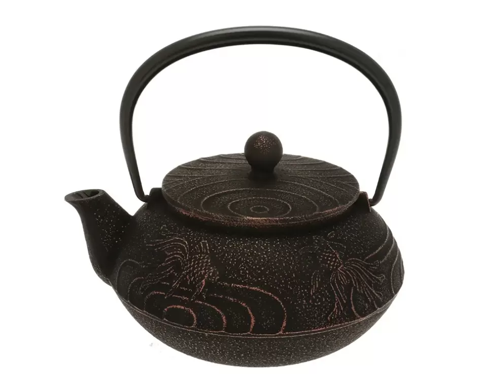 Teapots - Cast Iron^MIYA Company Teapot Cast Iron Copper Black Goldfish