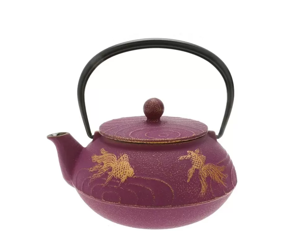 Teapots - Cast Iron^MIYA Company Teapot Cast Iron Purple Goldfish