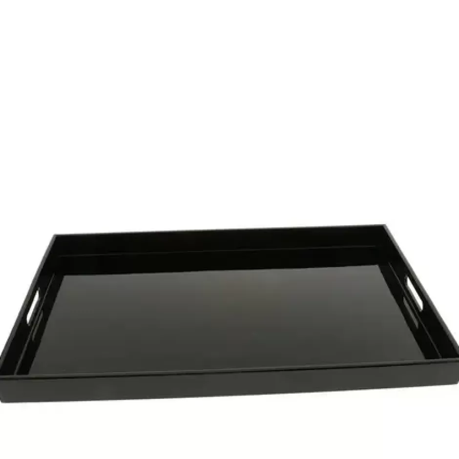 Trays^MIYA Company Tray Rectangle Black 18-7/8" X 12-1/4"