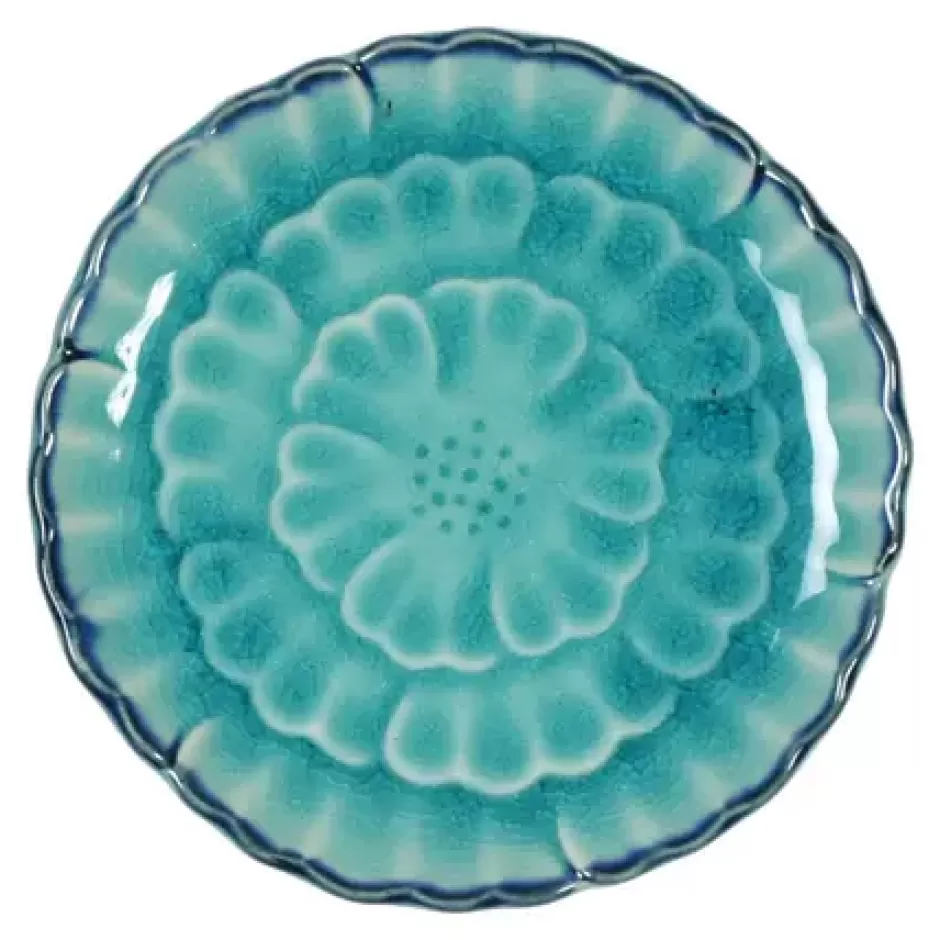 Small Plates^MIYA Company Turquoise Blue Flower 4.75" Plate