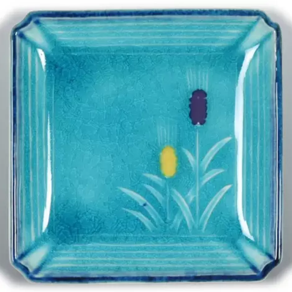 Small Plates^MIYA Company Turquoise Blue Mugi 4.5" Sq. Plate