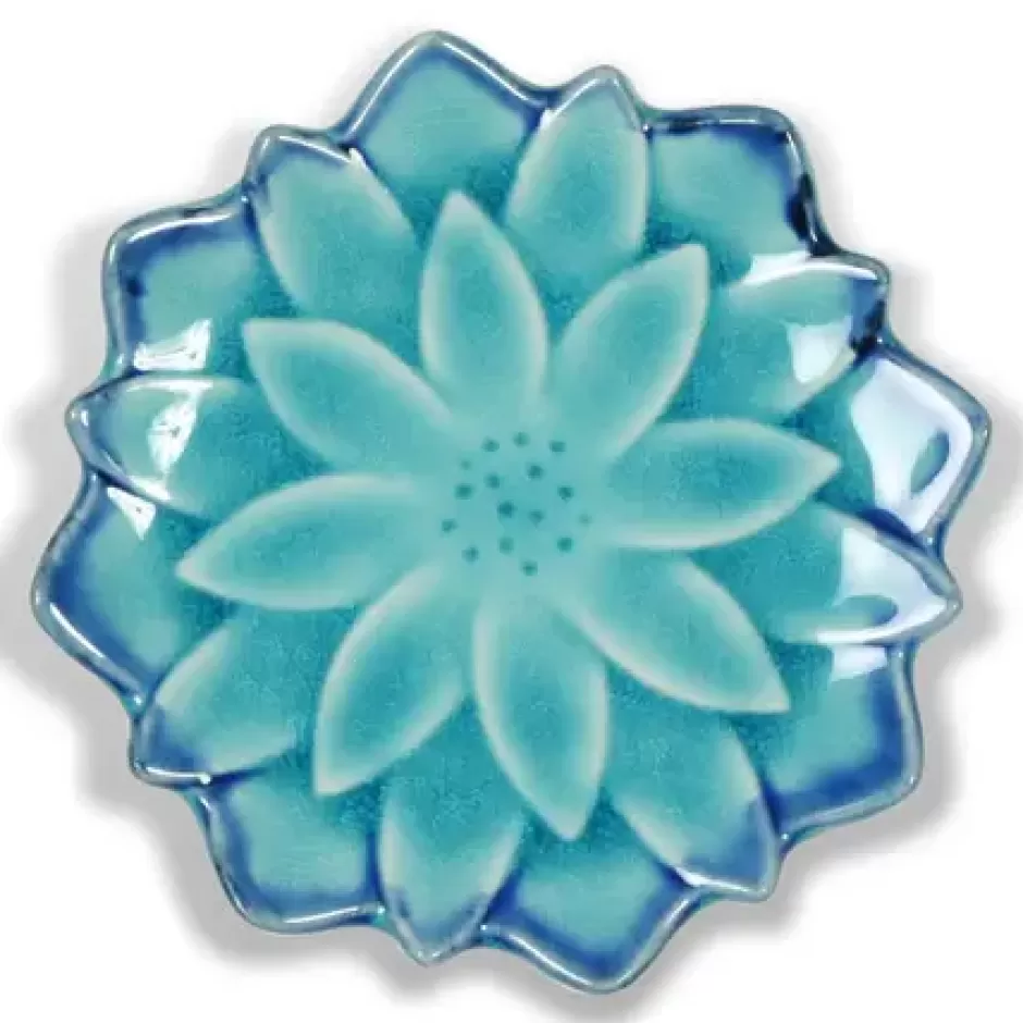 Small Plates^MIYA Company Turquoise Blue Mum 4.75" Plate