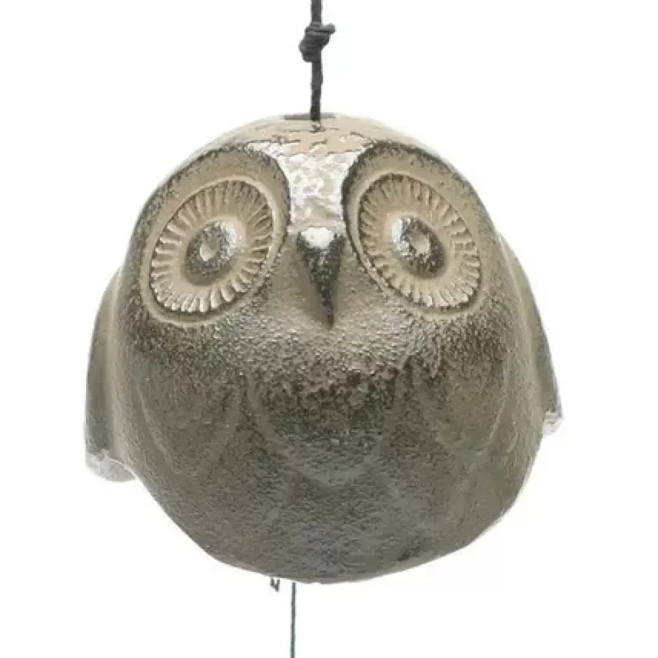 Owls^MIYA Company Wind Chime Owl Brown 2"